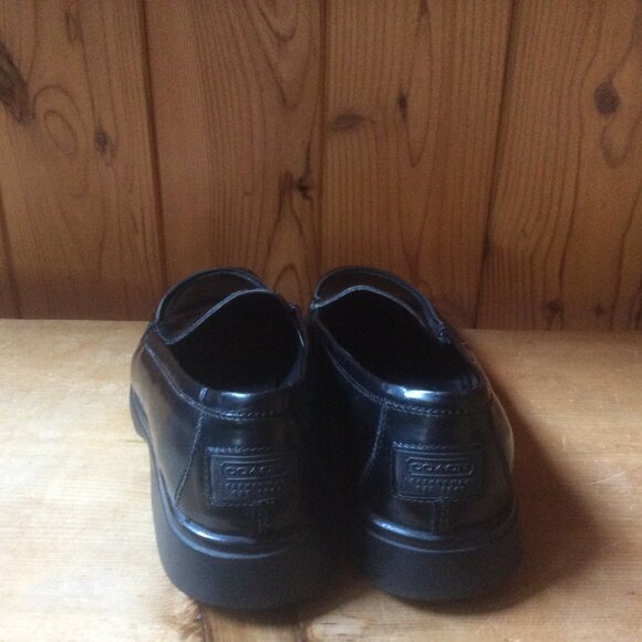 Coach Rita Spazzalato Black Leather Classic Square Toe Slip On Loafers Size 8.5B - Picture 4 of 9